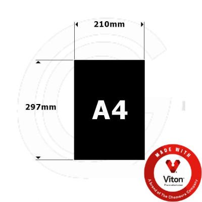 Viton plaatrubber 3 mm dik | 297 mm lang | 210 mm breed | Standaard A4 formaat